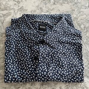 Hugo Boss Long Sleeved Button Down Stretch Fabric Shirt